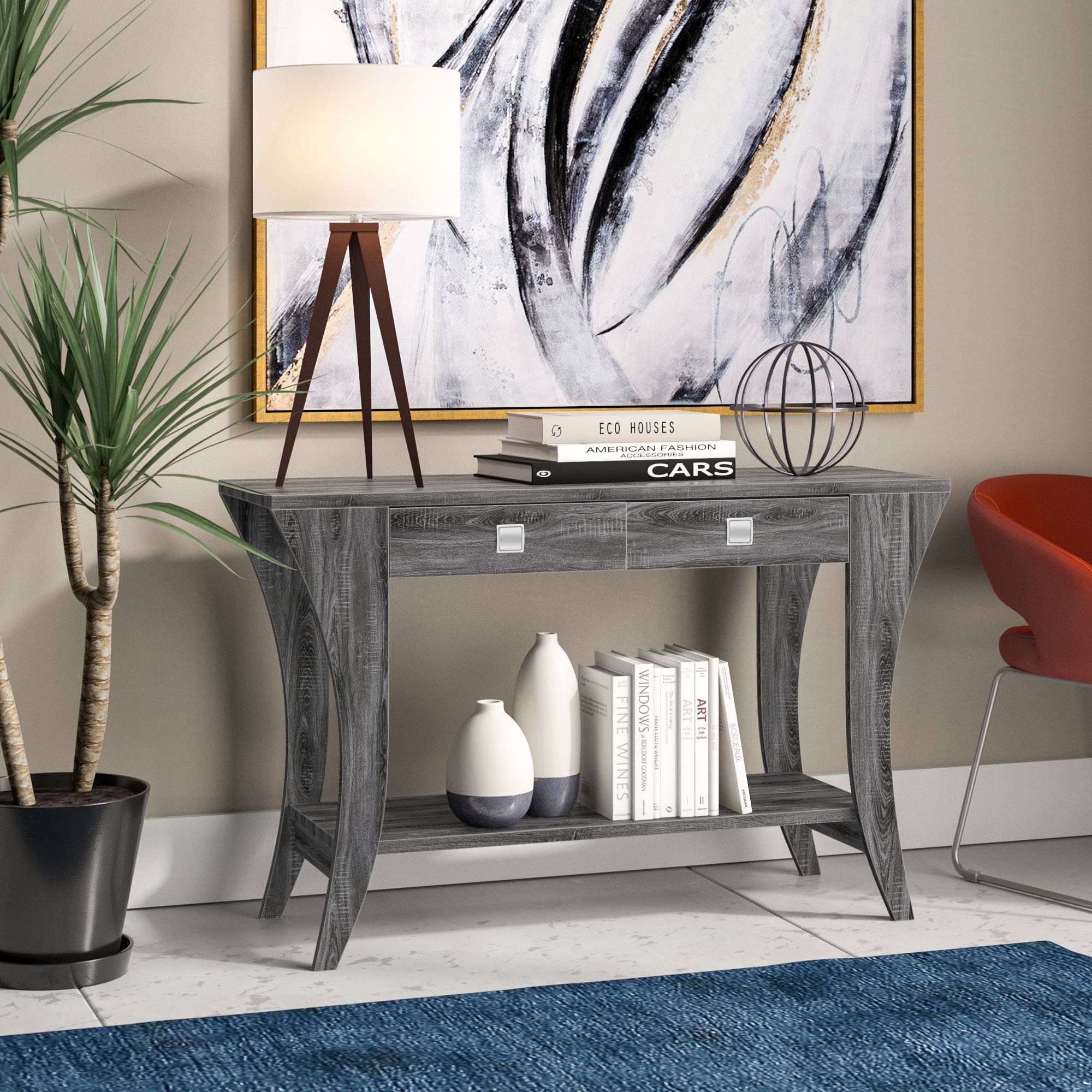Grey console table wayfair discount
